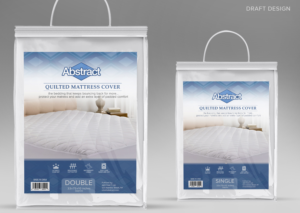 Package design for quilted  mattress covers.  | Design Emballage par MDesigns ™