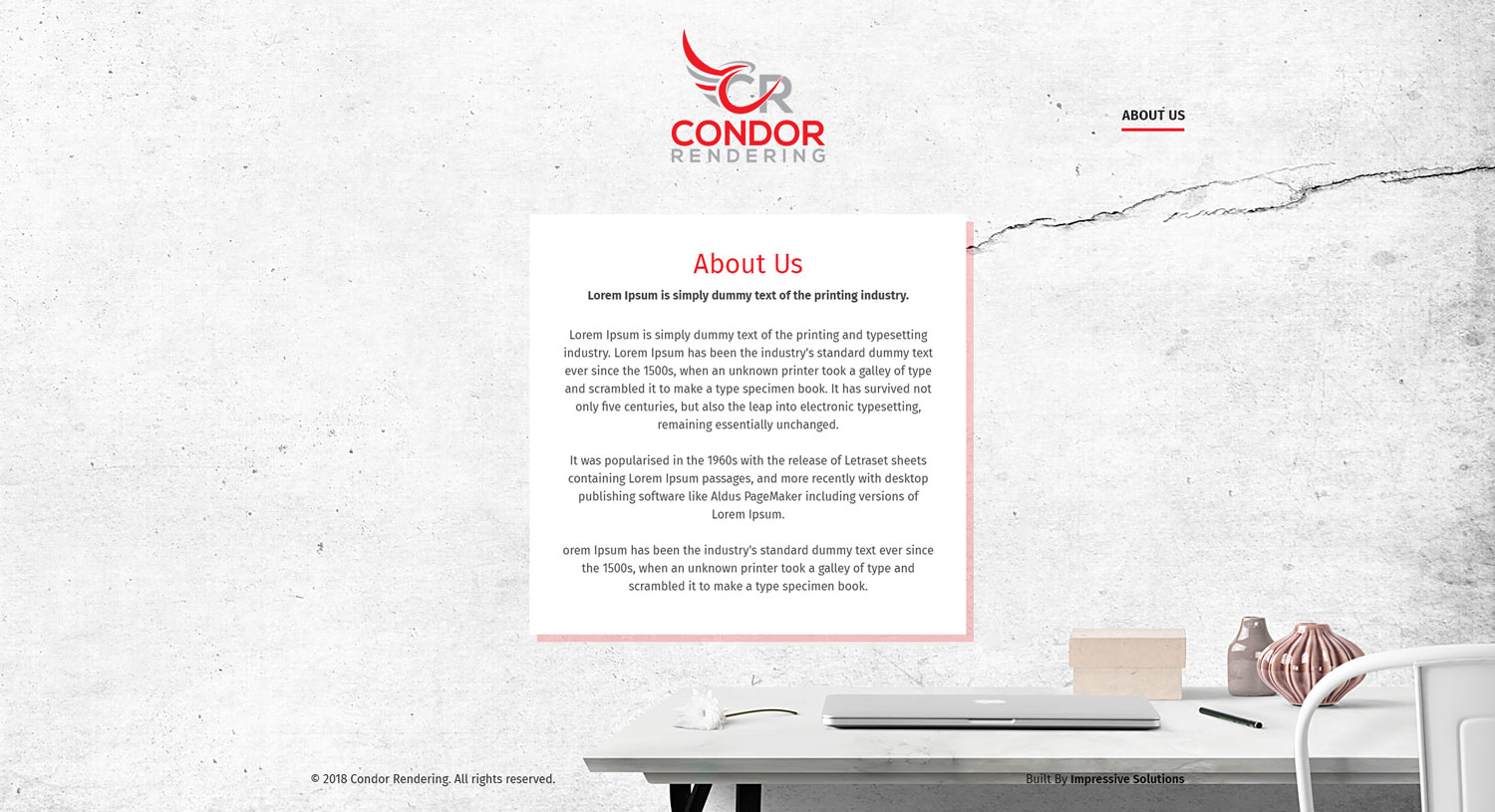 Diseño Web por Impressive Sol para Condor Rendering | Diseño #17270348