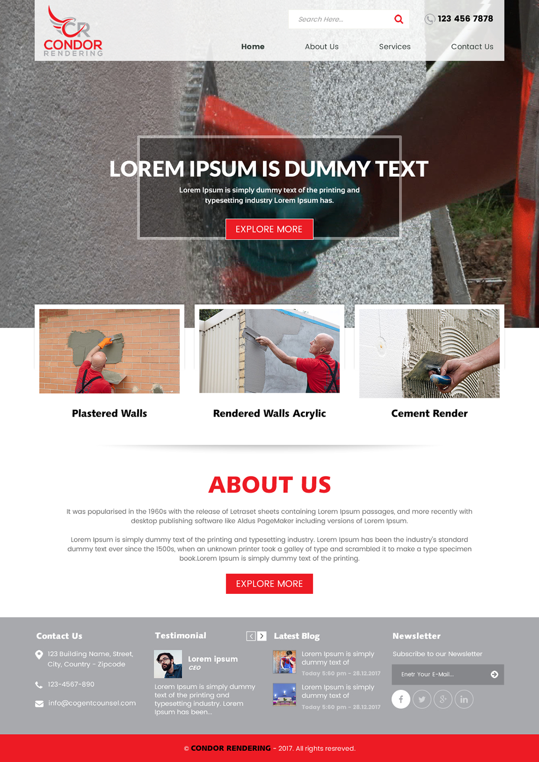Web Design by rightway for Condor Rendering | Design #17274211