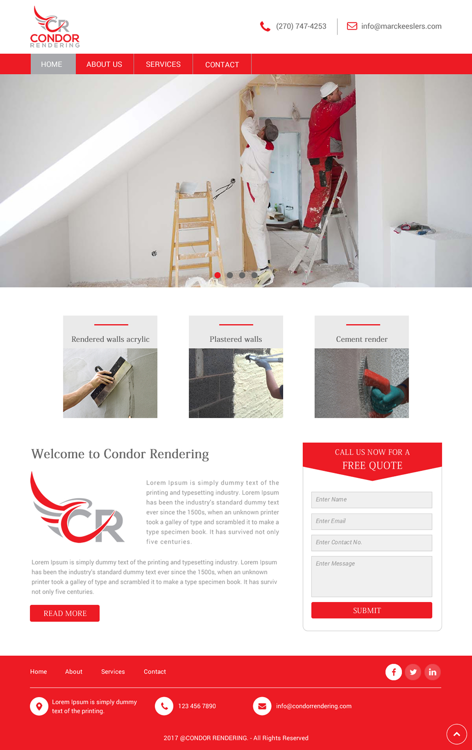 Web Design by rightway for Condor Rendering | Design #17274237