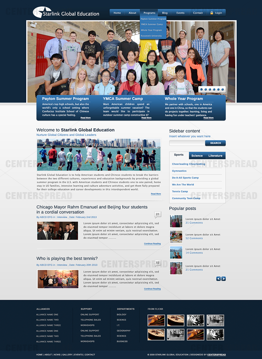 Design Wordpress par CENTERSPREAD pour Starlink Global Education | Design #2774868