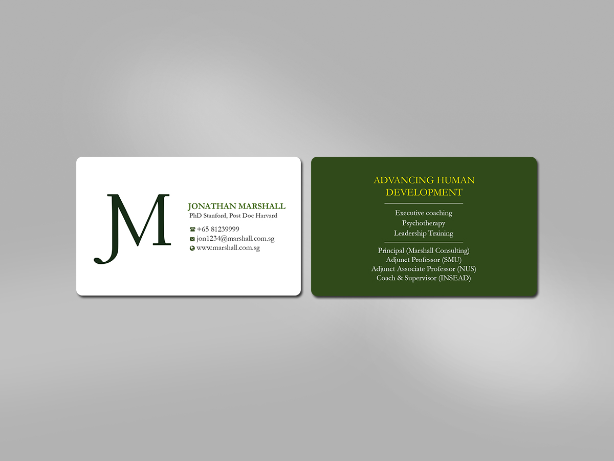Business Card Design by Creations Box 2015 for Marshall Consulting Pte. Ltd. | Design #17303316
