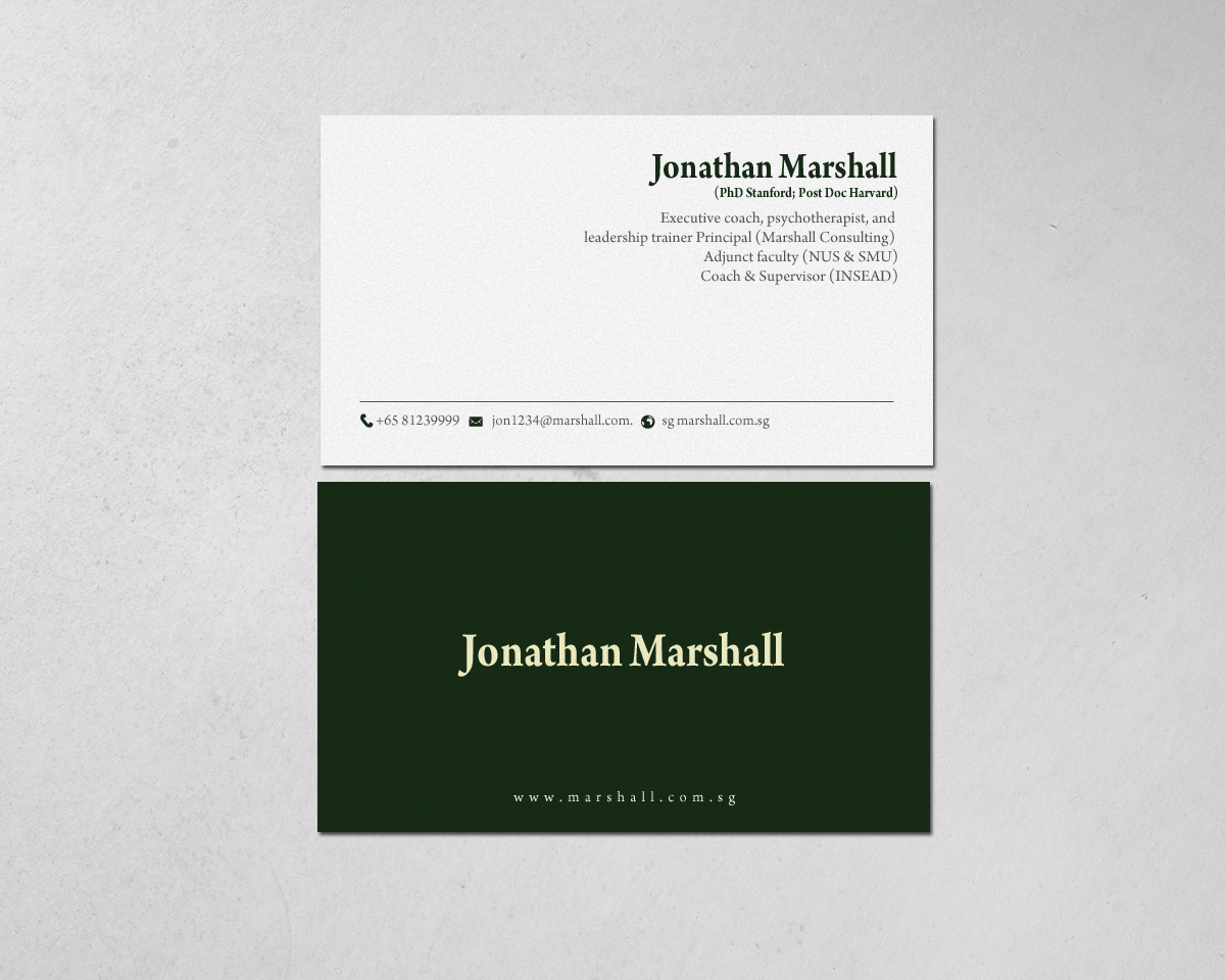 Business Card Design by chandrayaan.creative for Marshall Consulting Pte. Ltd. | Design #17315599