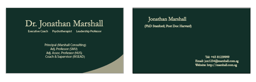 Business Card Design by Maria Azaryan for Marshall Consulting Pte. Ltd. | Design #17427466