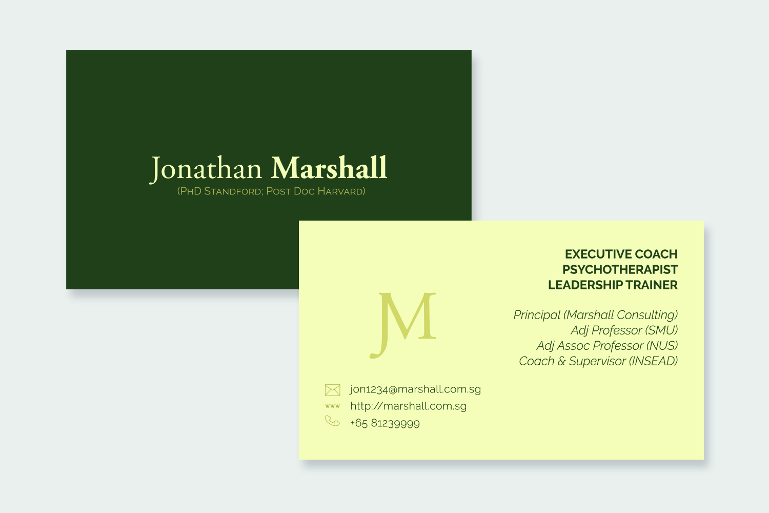 Business Card Design by Joyce T for Marshall Consulting Pte. Ltd. | Design #17305432