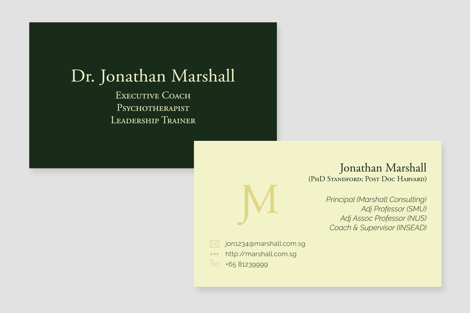 Business Card Design by Joyce T for Marshall Consulting Pte. Ltd. | Design #17372641