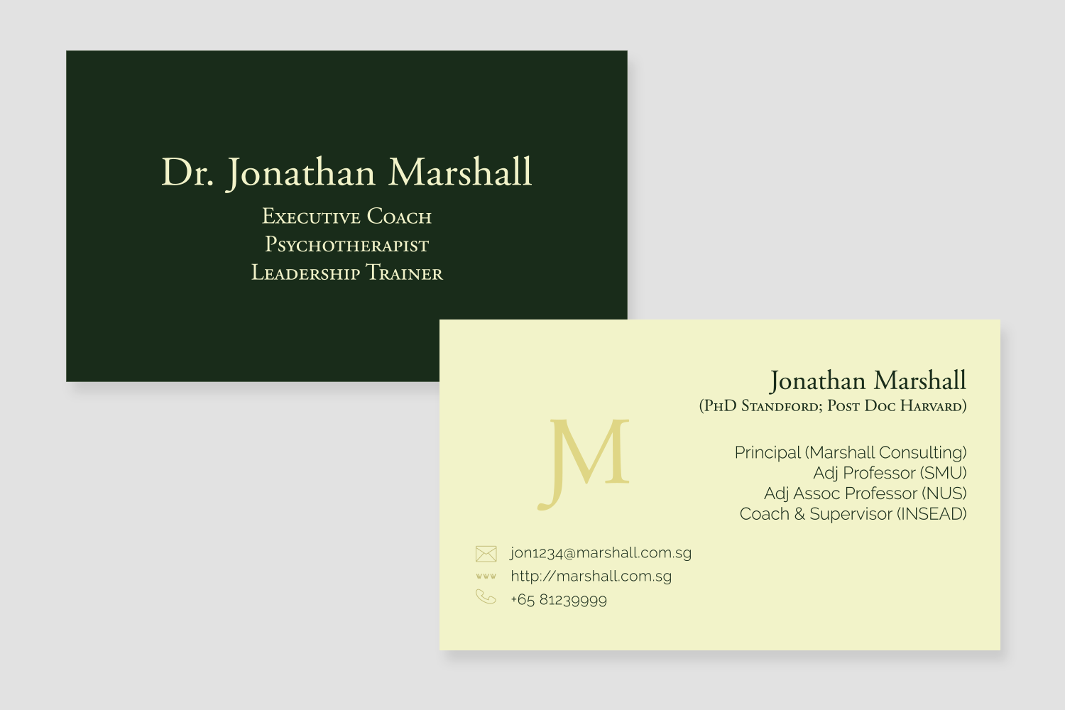 Business Card Design by Joyce T for Marshall Consulting Pte. Ltd. | Design #17372647