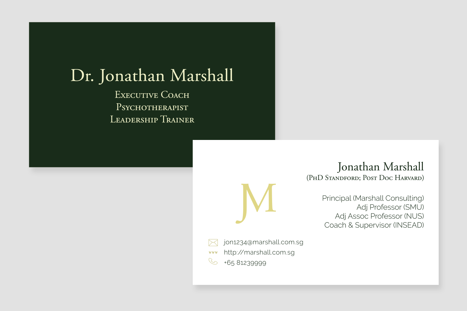 Business Card Design by Joyce T for Marshall Consulting Pte. Ltd. | Design #17389754