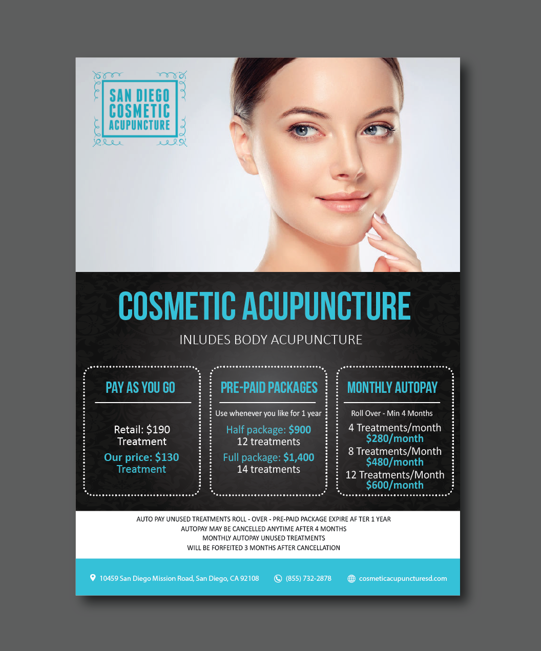 Diseño de Impresos por alex989 para San Diego Cosmetic Acupuncture | Diseño #17300778