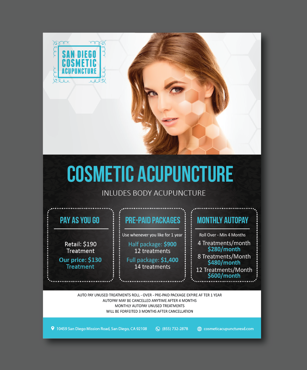 Diseño de Impresos por alex989 para San Diego Cosmetic Acupuncture | Diseño #17300779
