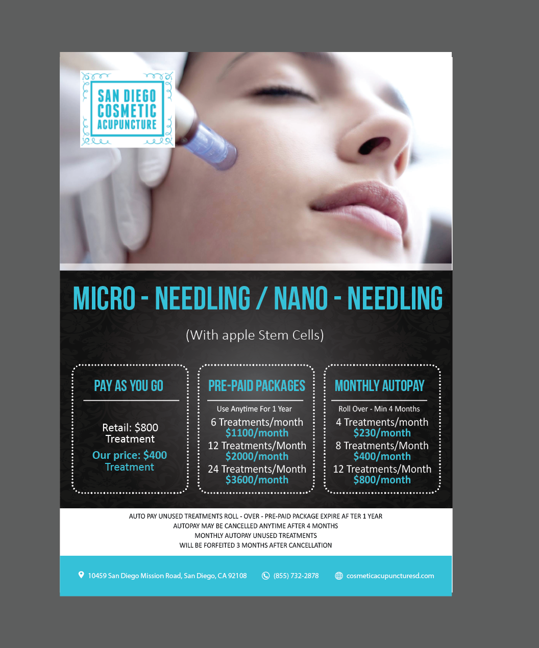 Diseño de Impresos por alex989 para San Diego Cosmetic Acupuncture | Diseño #17317483