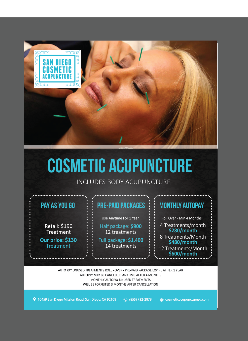 Diseño de Impresos por alex989 para San Diego Cosmetic Acupuncture | Diseño #17322388
