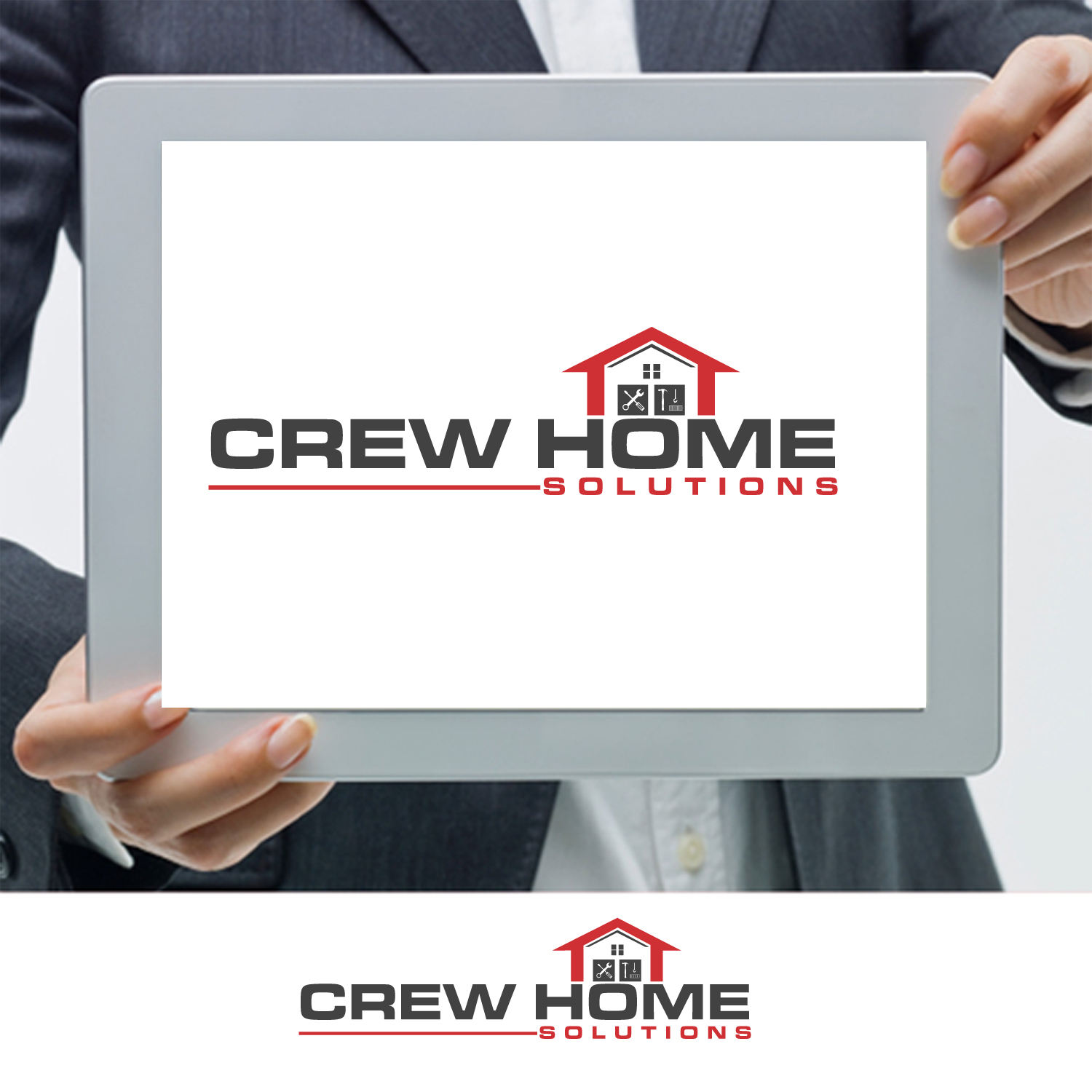 Logo Design by Aqeel Momin for Crew Home Solutions  | Design #17328109