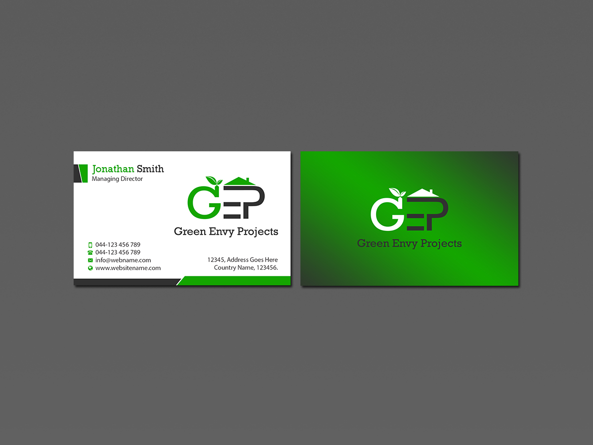 Design de Carte de Visite par Creations Box 2015 pour Green envy projects | Design #17408277