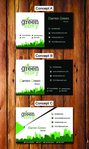 Design de Carte de Visite par Adobean pour Green envy projects | Design : #17358027