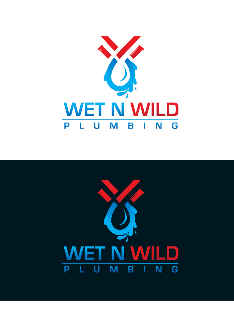 Logo Design by Maher Sh for Wet n Wild Plumbing  | Design #17323815