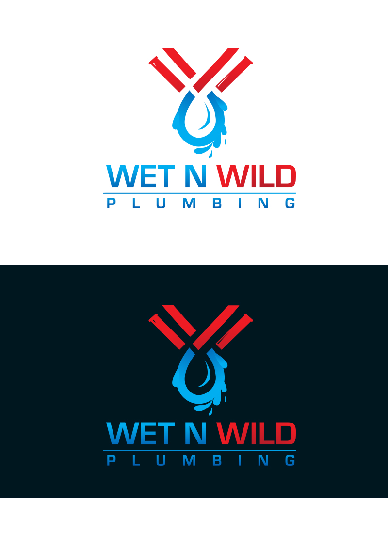 Logo Design by Maher Sh for Wet n Wild Plumbing  | Design #17330376