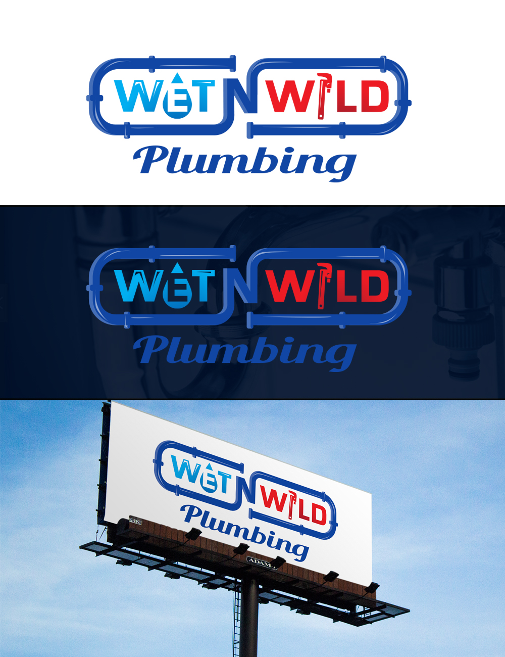 Logo Design by Maher Sh for Wet n Wild Plumbing  | Design #17380043