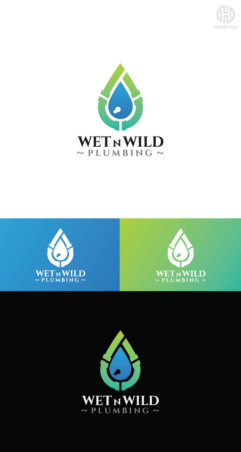 Logo Design by Honey GD for Wet n Wild Plumbing  | Design #17287156
