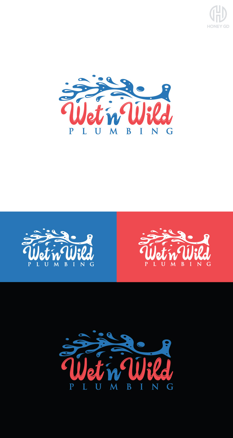Logo Design by Honey GD for Wet n Wild Plumbing  | Design #17316290