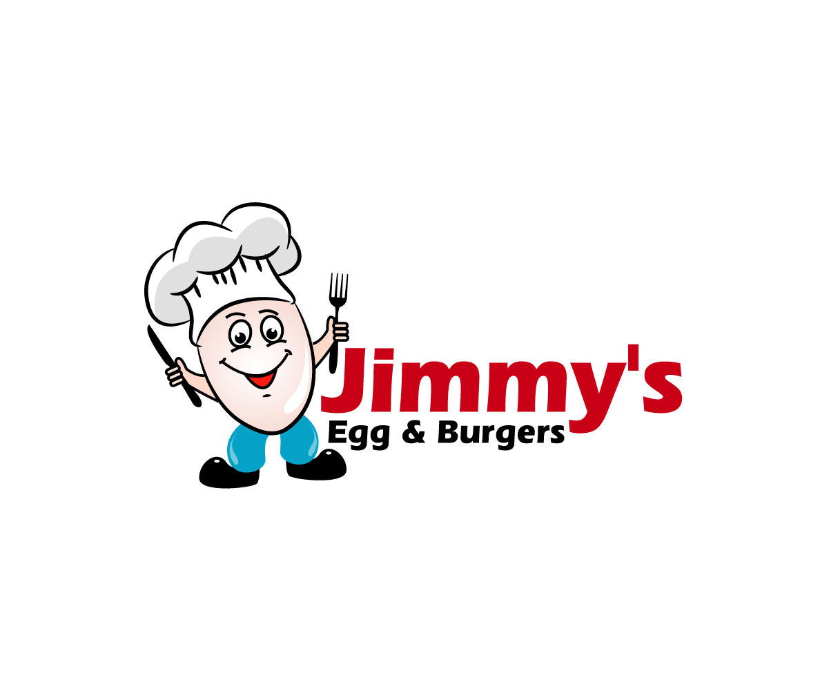 Playful, Colorful, Restaurant Logo Design for Jimmy's Egg & Burgers by