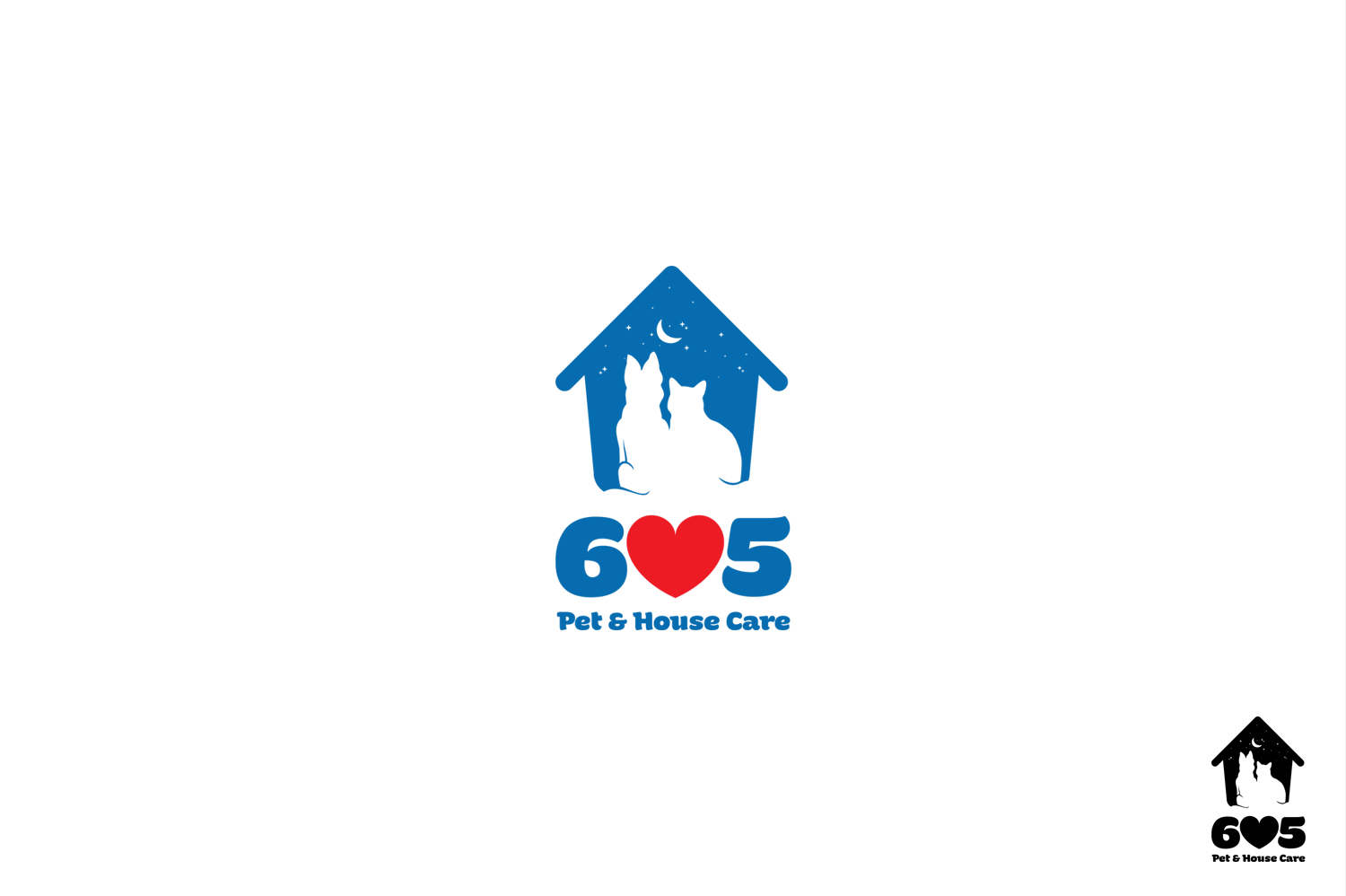 Logo Design by MrElshan for 605 Pet & House Care | Design #17380564