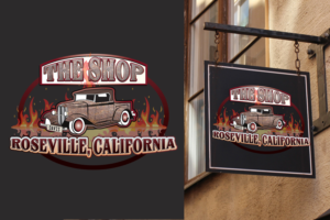 Logo/Graphic for a Shop/Garage featuring a 1931 Ford Roadster Pickup -hotrods/classic cars/muscle ca | Diseño Gráfico por paulkanjosh
