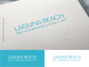 Larger Primary Text: Laguna Beach    Secondary Smaller Text: California Luxury | Logo Design by Atvento Graphics
