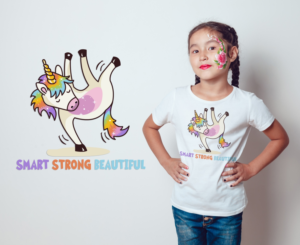 T-shirt design featuring a dancing unicorn | T-Shirt-Design von Kero