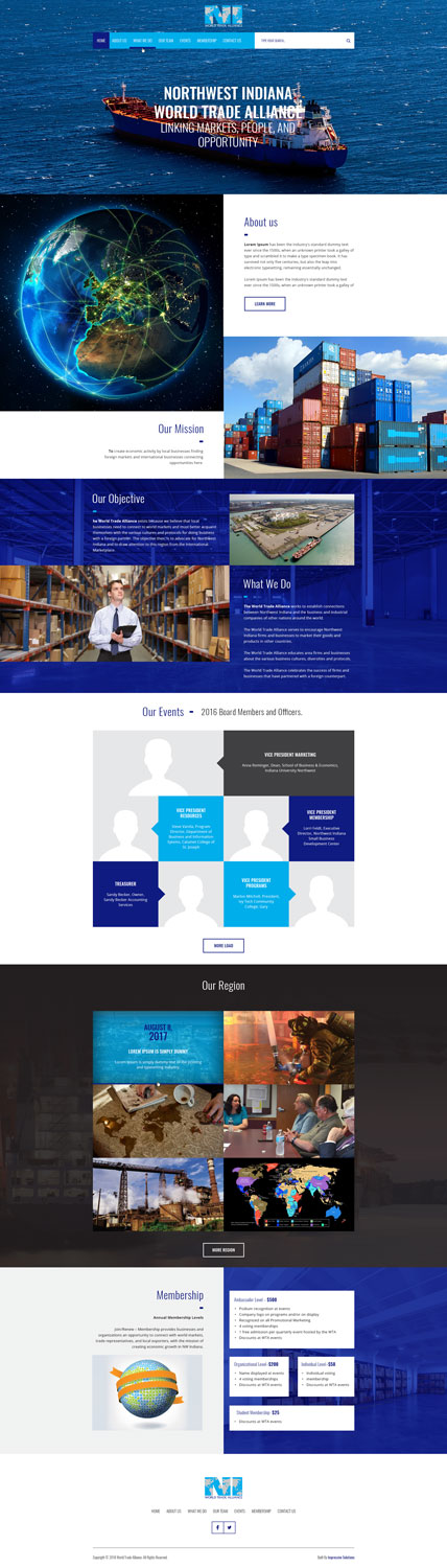Web Design par Impressive Solutions pour Northwest Indiana World Trade Alliance | Design #17371725