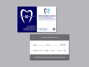 Business Card Design by Creations Box 2015 for Kieferorthopädie Limmattal GmbH | Design: #17317612
