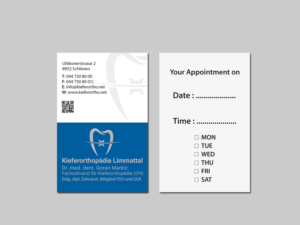 Business Card Design by Creations Box 2015 for Kieferorthopädie Limmattal GmbH | Design: #17317613