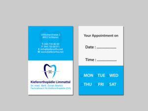 Business Card Design by Creations Box 2015 for Kieferorthopädie Limmattal GmbH | Design: #17317614