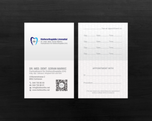Business Card Design by chandrayaan.creative for Kieferorthopädie Limmattal GmbH | Design: #17322140