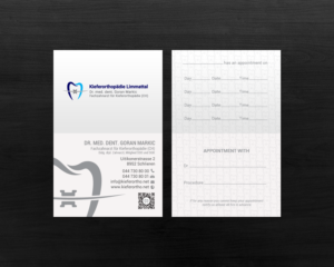 Business Card Design by chandrayaan.creative for Kieferorthopädie Limmattal GmbH | Design #17322590