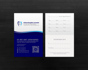 Business Card Design by chandrayaan.creative for Kieferorthopädie Limmattal GmbH | Design: #17322734
