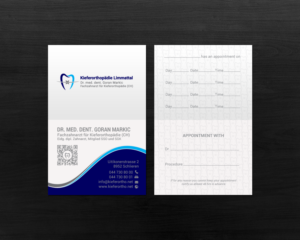 Business Card Design by chandrayaan.creative for Kieferorthopädie Limmattal GmbH | Design: #17322737