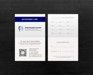 Business Card Design by chandrayaan.creative for Kieferorthopädie Limmattal GmbH | Design: #17322781