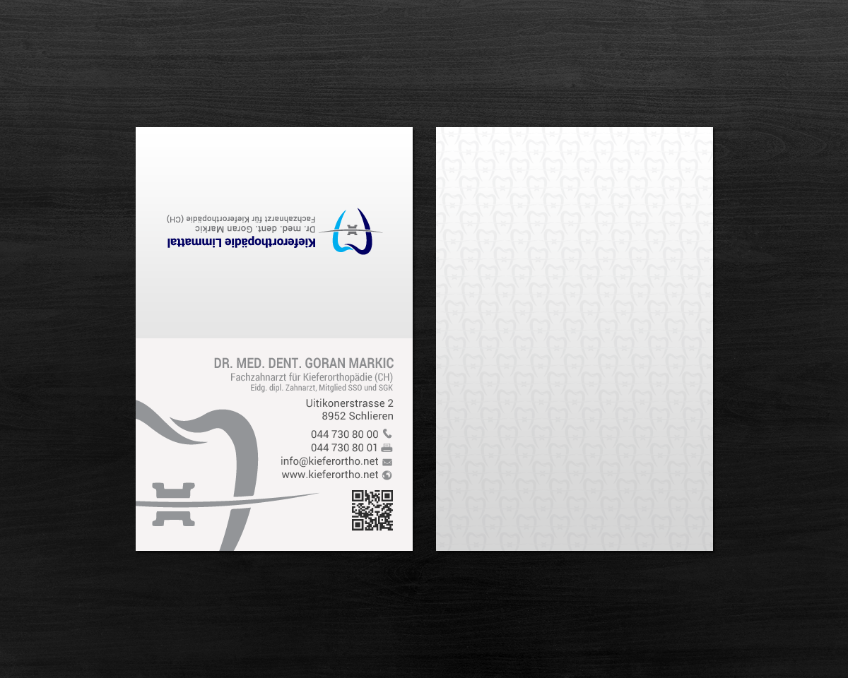 Business Card Design by chandrayaan.creative for Kieferorthopädie Limmattal GmbH | Design #17462399