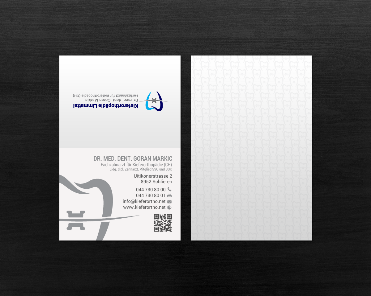 Business Card Design by chandrayaan.creative for Kieferorthopädie Limmattal GmbH | Design #17498521