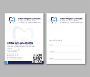 Business Card Design by Tripti Ranjan Gain for Kieferorthopädie Limmattal GmbH | Design: #17323581