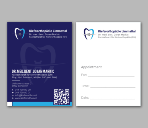 Business Card Design by Tripti Ranjan Gain for Kieferorthopädie Limmattal GmbH | Design: #17323582