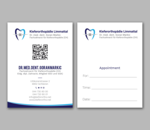 Business Card Design by Tripti Ranjan Gain for Kieferorthopädie Limmattal GmbH | Design: #17323583