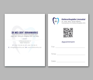 Business Card Design by Tripti Ranjan Gain for Kieferorthopädie Limmattal GmbH | Design: #17323584