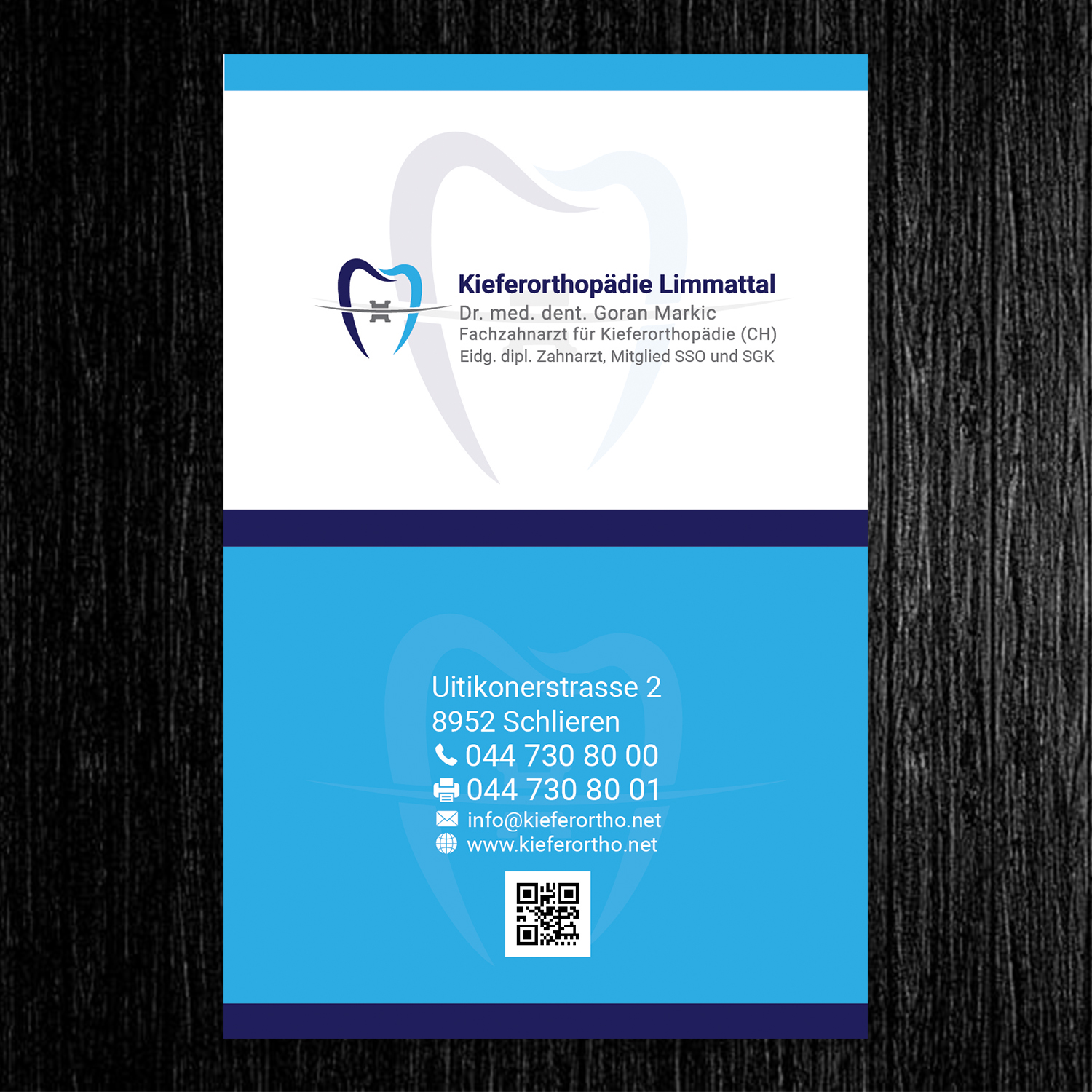 Business Card Design by TuktukiShree for Kieferorthopädie Limmattal GmbH | Design #17323207