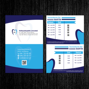 Business Card Design by TuktukiShree for Kieferorthopädie Limmattal GmbH | Design #17326864