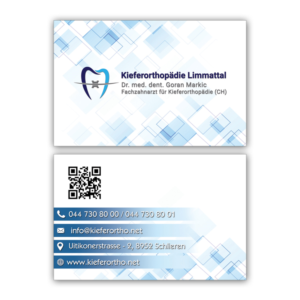 Business Card Design by kajal 3 for Kieferorthopädie Limmattal GmbH | Design #17317242
