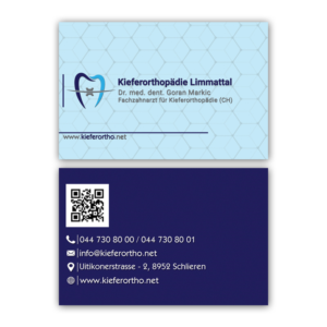 Business Card Design by kajal 3 for Kieferorthopädie Limmattal GmbH | Design: #17317627