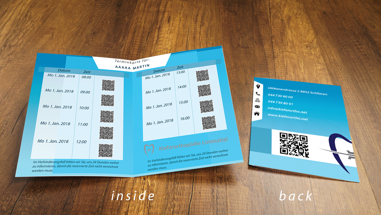 Business Card Design by Scorpius design for Kieferorthopädie Limmattal GmbH | Design #17381231