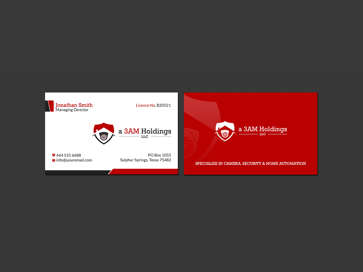 Visitenkarten-Design von Creations Box 2015 für 3am Holdings, LLC | Design #17328241